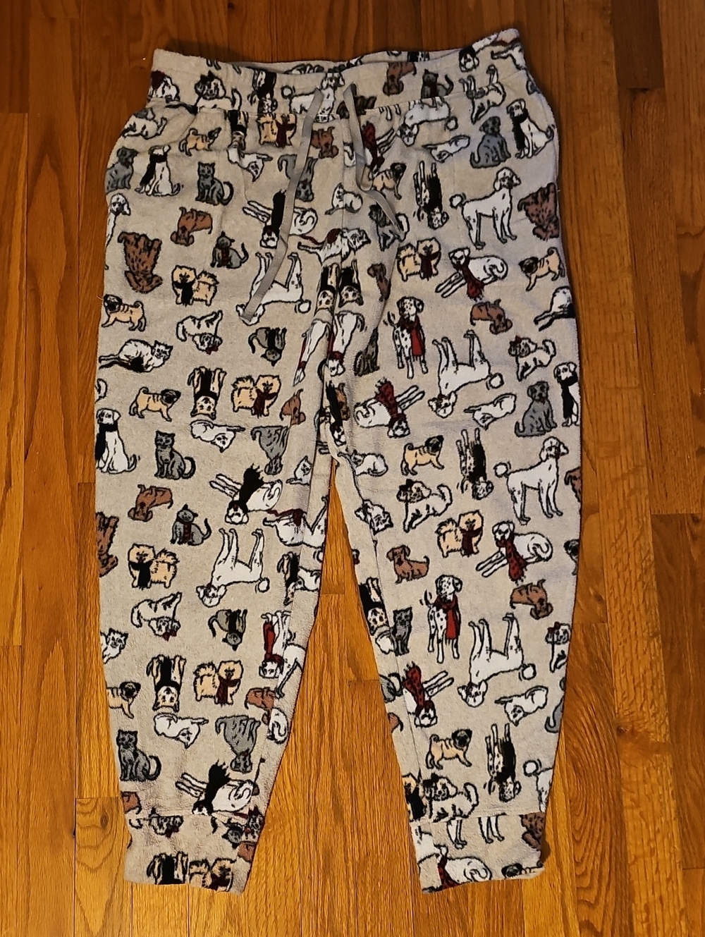 Cuddl Duds Gray Dog Print Womens Pajama Pants. Size Large.